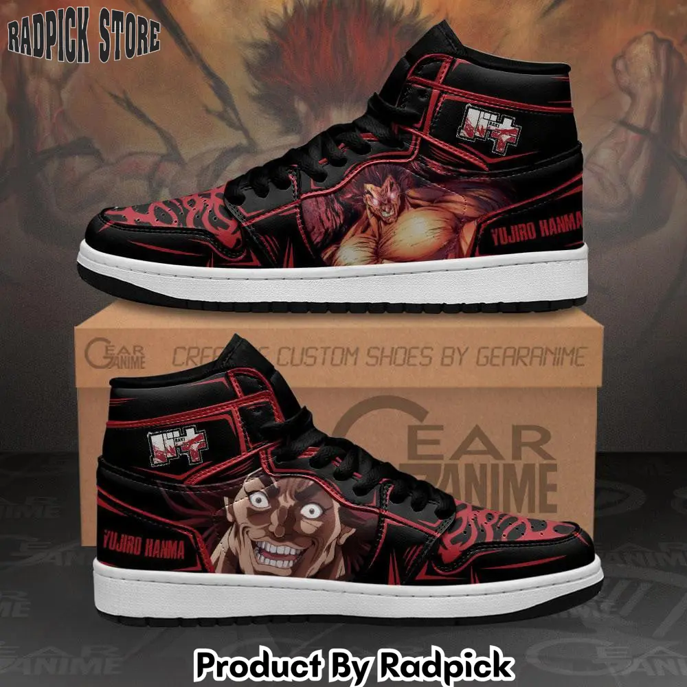 Yujiro hanma air jordan high top sneakers anime baki  rp0359791